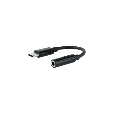 Nanocable 10.24.1205 - Câble Adaptateur Audio USB-C/M vers Jack 3.5/H, 11 cm, Noir