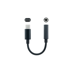 Nanocable 10.24.1205 - Câble Adaptateur Audio USB-C/M vers Jack 3.5/H, 11 cm, Noir