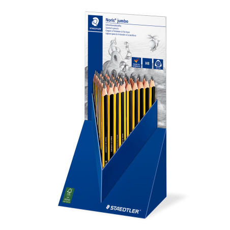 Staedtler Noris jumbo, Présentoir de comptoir de 48 crayons graphite graduation HB, 119 NKP48