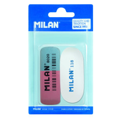 Blister 1 gomme 8020 (double usage) + 1 gomme Oval 118 (caoutchouc synthétique)