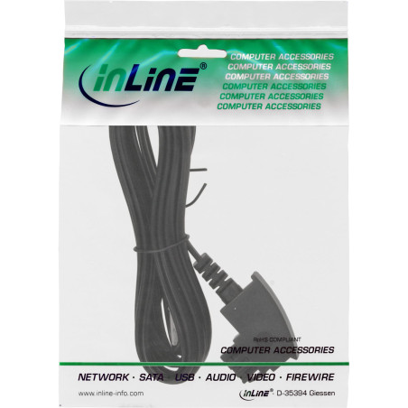 InLine TAE-F 20m câble de téléphone Noir - Cables de téléphone (20 m, TAE-F, RJ45, Noir, Male connector / Male connector)