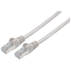 Intellinet 733298 Câble Réseau, RJ45 Connecteur Mâle, Cat 6 SFTP 100% Cuivre, Gris, 15 m