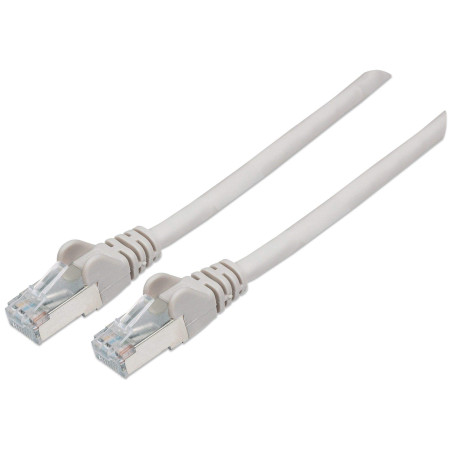 Intellinet 733298 Câble Réseau, RJ45 Connecteur Mâle, Cat 6 SFTP 100% Cuivre, Gris, 15 m