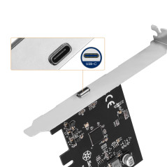 Silverstone SST-ECU06 - Carte hôte PCIe USB 3.2 SuperSpeed Type-C Gén 2x2 20 Gbps, taux de Transfert jusqu'à 32 GT/s