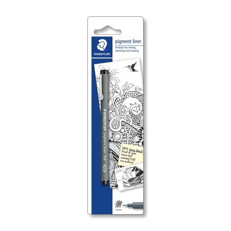 Staedtler 308–02–9 Feutre Fineliner Pigment Liner – Noir Largeur du trait : 0,4 mm Blistercard of 1 noir