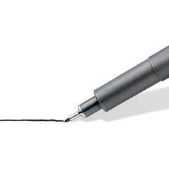 Staedtler 308–02–9 Feutre Fineliner Pigment Liner – Noir Largeur du trait : 0,4 mm Blistercard of 1 noir