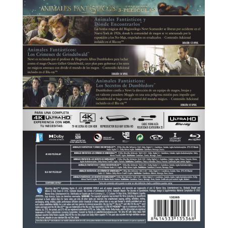 Animales Fantásticos - Colección 3 Películas Ultra HD - BD
