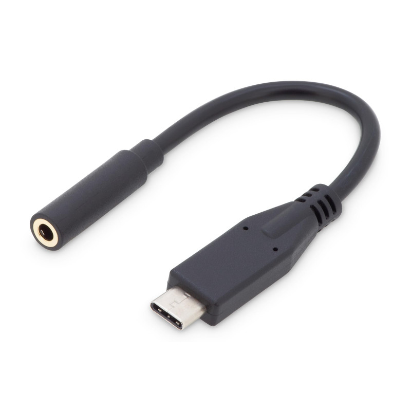 DIGITUS Câble adaptateur USB 3.2 Gen1-0.2 m - USB C (mâle) vers jack 3.5 mm (femelle) - 5 Gbit/s - Adaptateur USB - noir DIGITUS Câble adaptateur USB 3.2 Gen1-0.2 m - USB C (mâle) vers jack 3.5 mm (femelle) - 5 Gbit/s - Adaptateur USB - noir