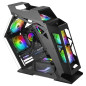 Mars Gaming MC61, Boîtier PC Gaming Compact Micro-ATX, 4 Ventilateurs 12cm, ARGB Chroma, Double Vitrage Verre Trempé, Noir Mars Gaming MC61, Boîtier PC Gaming Compact Micro-ATX, 4 Ventilateurs 12cm, ARGB Chroma, Double Vitrage Verre Trempé, Noir