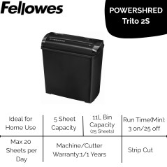 Fellowes 33114 – Destructeur de Broyeur personnel de papier