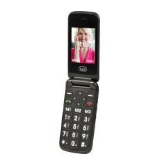 Trevi -Téléphone Portable pour Personnes âgées à clapet avec Grandes Touches Grand écran LCD 2.4 Fonction sos Double caméras Rad