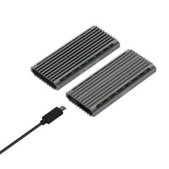 AISENS Caja EXTERNA Disque dur SSD M.2 SATA NVME ASM2-RGB011GR USB 3.2 GEN2 SIN TORNILLOS