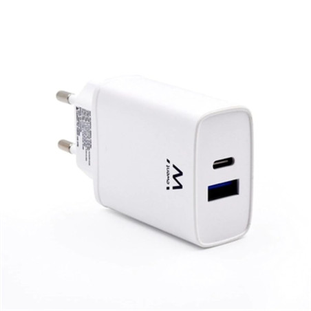Ewent EW1321, Chargeur mural USB C, PD Power Delivery 3.0 & Quick Charge 3.0 2Ports Chargeur USB Type C à charge rapide pour iPh
