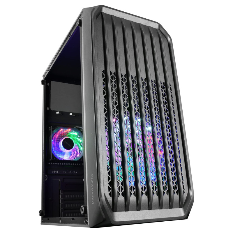 Mars Gaming MC-S2, Boîtier PC Gaming Compact Micro-ATX, 2 Ventilateurs FRGB Raibow avec Grille Frontale, Fenêtre Latérale Complè Mars Gaming MC-S2, Boîtier PC Gaming Compact Micro-ATX, 2 Ventilateurs FRGB Raibow avec Grille Frontale, Fenêtre Latérale Complè