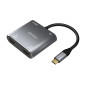 AISENS Adaptateur USB Type-C A109-0625 2X HDMI HEMBRA VGA HEMBRA USB Type-C MACHO USB HEMBRA USB Type-C HEMBRA