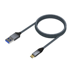 AISENS - A107-0630 - Câble USB 3.1 Gen2 10 Gbps 3A, type USB-C/M-A/M, gris, 0,5 m