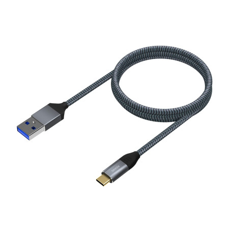 AISENS - A107-0630 - Câble USB 3.1 Gen2 10 Gbps 3A, type USB-C/M-A/M, gris, 0,5 m