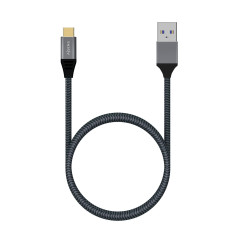 AISENS - A107-0630 - Câble USB 3.1 Gen2 10 Gbps 3A, type USB-C/M-A/M, gris, 0,5 m