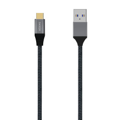 AISENS - A107-0632 - Câble USB 3.1 Gen2 10 Gbps 3A, type USB-C/M-A/M, gris, 1,5 m