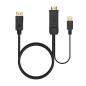 AISENS CABLE CONVERSOR A122-0641 DISPLAYPORT MACHO HDMI MACHO USB MACHO 10 cm + 1,8 m NEGRO AISENS CABLE CONVERSOR A122-0641 DISPLAYPORT MACHO HDMI MACHO USB MACHO 10 cm + 1,8 m NEGRO