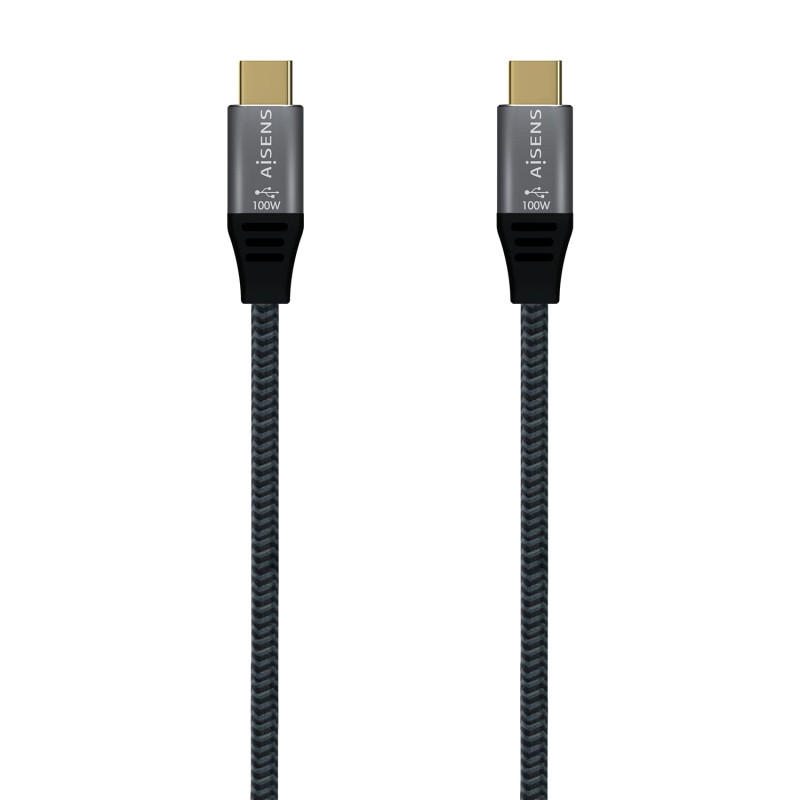 AISENS Câble USB 3.2 Gen2X2 aluminium 20 Gbps 5 A 100 W E-Mark, type USB-C/M-USB-C/M, gris, 2 m AISENS Câble USB 3.2 Gen2X2 aluminium 20 Gbps 5 A 100 W E-Mark, type USB-C/M-USB-C/M, gris, 2 m
