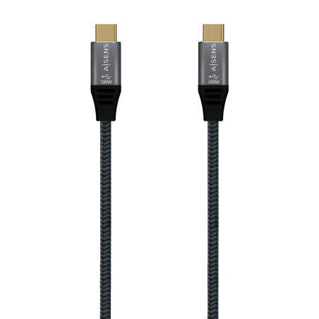AISENS Câble USB 3.2 Gen2X2 aluminium 20 Gbps 5 A 100 W E-Mark, type USB-C/M-USB-C/M, gris, 2 m