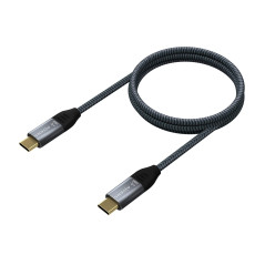 AISENS Câble USB 3.2 Gen2X2 aluminium 20 Gbps 5 A 100 W E-Mark, type USB-C/M-USB-C/M, gris, 2 m