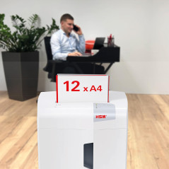 HSM shredstar X12pro destructeur P-5 | Coupe Particules 2×15 mm | Silencieux | pour Papier, CD, DVD, Cartes | bac 26 L | Jusqu’à
