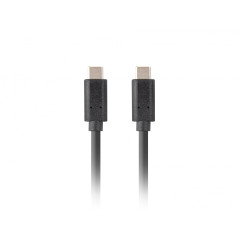 LANBERG Câble USB-C 3.1 GEN 2 MÂLE/MÂLE 10Go/S PD100W 1,8M Noir