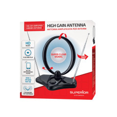 Superior Electronics SUPNAI001 Nai-001 Antenne TV d'intérieur avec Amplification jusqu'à 30 DB, idéale pour la réception du Sign
