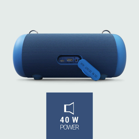 Energy Sistem Urban Box 6 Navy (Enceinte Bluetooth puissante Conforme à la Norme IPX6 Haut-Parleur Cylindrique,de 40 W, TWS, Tec