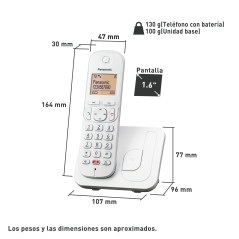 Panasonic Tel+®fono inal+ímbrico dect KX-TGC250SPW