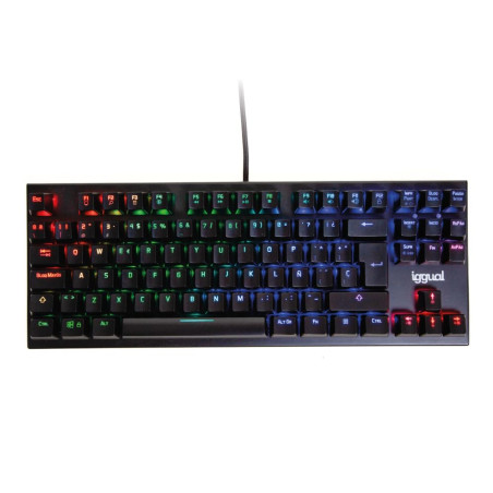 iggual - Clavier TKL Mécanique avec Câble USB | Clavier avec Illumination - Installation Facile - Couleur Noir - Dimensions 35,6
