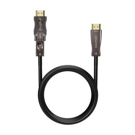 AISENS - A153-0647 - Câble HDMI V2.1 AOC amovible ultra haute vitesse 8K@60Hz 4K@120Hz 4:4:4 48Gbps, A/M-D/A/M, noir, 40m