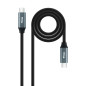 Nano Cable Câble USB 3.2 Gen2x2 20Gbps 5A/100W 4K/60Hz USB-C/M-USB-C/M, Gris/Noir, 1.5 m Nano Cable Câble USB 3.2 Gen2x2 20Gbps 5A/100W 4K/60Hz USB-C/M-USB-C/M, Gris/Noir, 1.5 m