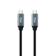 Nano Cable Câble USB 3.2 Gen2x2 20Gbps 5A/100W 4K/60Hz USB-C/M-USB-C/M, Gris/Noir, 1.5 m