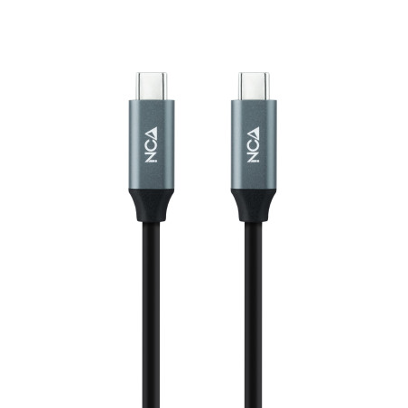 Nano Cable Câble USB 3.2 Gen2x2 20Gbps 5A/100W 4K/60Hz USB-C/M-USB-C/M, Gris/Noir, 1.5 m