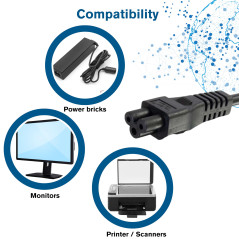 Cbl/2m BS 1363 to IEC 60320 C5 Pwr Cord