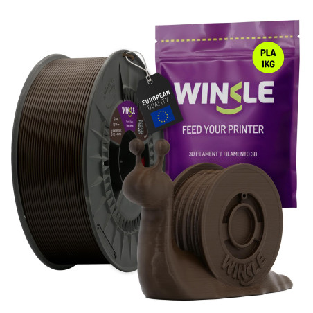 WINKLE Filament PLA HD 1.75mm Brun Ébène pour Impression 3D, Bobine PLA 1kg, Filament Imprimante 3D, Matériaux d'impression 3D, 