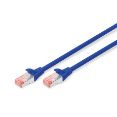 DIGITUS Câble LAN Cat 6-3m - RJ45 Câble réseau - S/FTP Blindé - Compatible Cat 6A & Cat 7 - Bleu