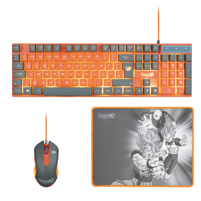 FRTEC - Dragon Ball Super Pack Keyboard + Souris + Tapis Compatible PC (QWERTY) FRTEC - Dragon Ball Super Pack Keyboard + Souris + Tapis Compatible PC (QWERTY)