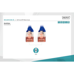 DIGITUS Câble LAN Cat 6-3m - RJ45 Câble réseau - S/FTP Blindé - Compatible Cat 6A & Cat 7 - Bleu