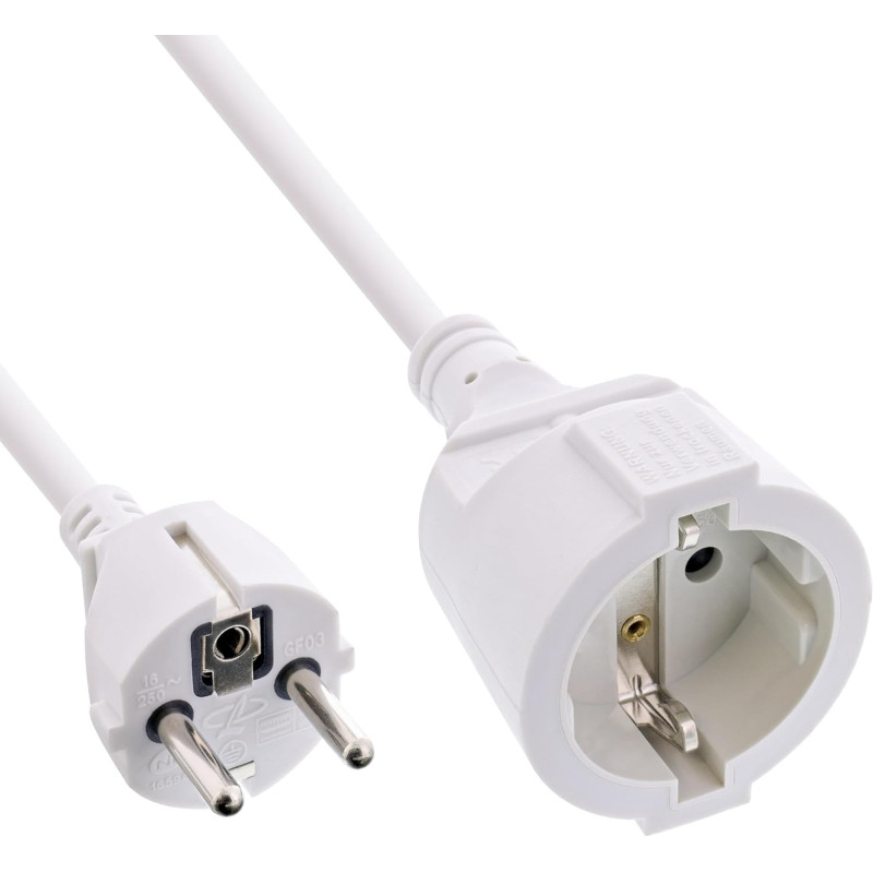 InLine 16402W Rallonge électrique Type F mâle/Femelle Blanc 2 m InLine 16402W Rallonge électrique Type F mâle/Femelle Blanc 2 m