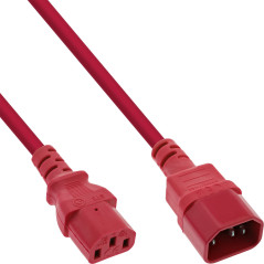 InLine® Rallonge pour appareils à Froid - C13 vers C14 - Rouge - 1 m