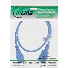 InLine® Rallonge électrique C13 vers C14 Bleu 0,75 m