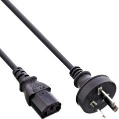 InLine 16650D câble électrique Noir 0,5 m Prise d'alimentation type I Coupleur C13 - Cables électriques (0,5 m, Male connector /