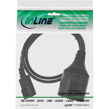 InLine Câble Adaptateur Secteur C14 vers Prise Femelle Femelle 0,5 m