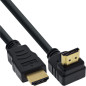 InLine 17055 V Câble HDMI Fiche coudée High Speed Ethernet, Prise sur, Contacts plaqués Or, 0,5 m (Noir) InLine 17055 V Câble HDMI Fiche coudée High Speed Ethernet, Prise sur, Contacts plaqués Or, 0,5 m (Noir)