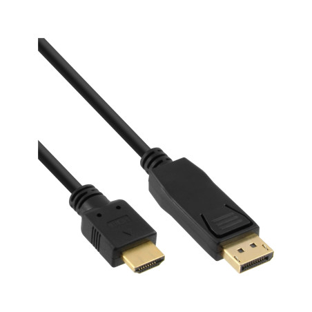 InLine DisplayPort vers câble convertisseur HDMI, noir, 2m