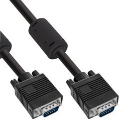 InLine 17805B câble VGA 0,5 m VGA (D-Sub) Noir - Câbles VGA (0,5 m, VGA (D-Sub), VGA (D-Sub), Noir, Male connector / Male connec